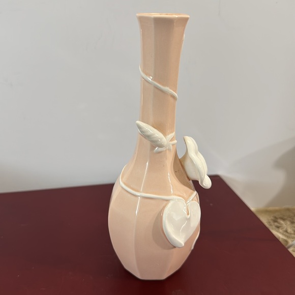 Vtg Fitz and Floyd 1982  Blush Pink  Hand Painted 7in Bud Vase - Picture 2 of 6